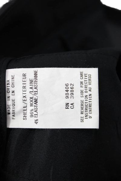 Theory Womens Wool Hook & Eye Zipped Cropped Tapered Dress Pants Black Size 4
