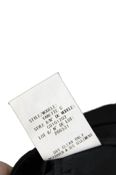 Theory Womens Wool Hook & Eye Zipped Cropped Tapered Dress Pants Black Size 4