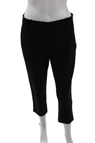 Theory Womens Wool Hook & Eye Zipped Tapered Leg Dress Pants Black Size 4