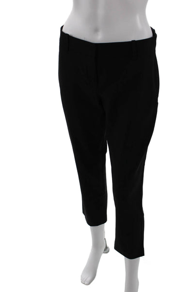 Theory Womens Wool Hook & Eye Zipped Tapered Leg Dress Pants Black Size 4