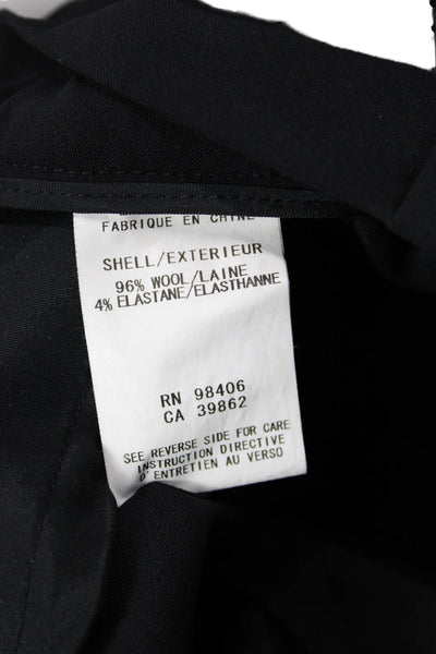 Theory Womens Wool Hook & Eye Zipped Tapered Leg Dress Pants Black Size 4