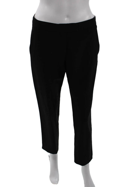 Theory Womens Wool Hook & Eye Zipped Tapered Slip-On Dress Pants Black Size 4