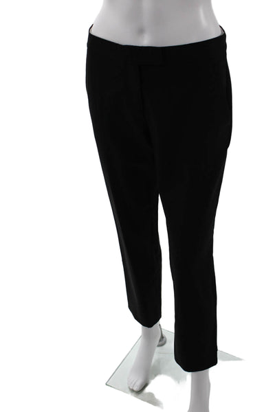 Theory Womens Wool Hook & Eye Zipped Tapered Slip-On Dress Pants Black Size 4
