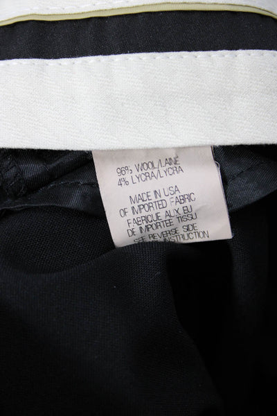 Theory Womens Wool Hook & Eye Zipped Tapered Slip-On Dress Pants Black Size 4