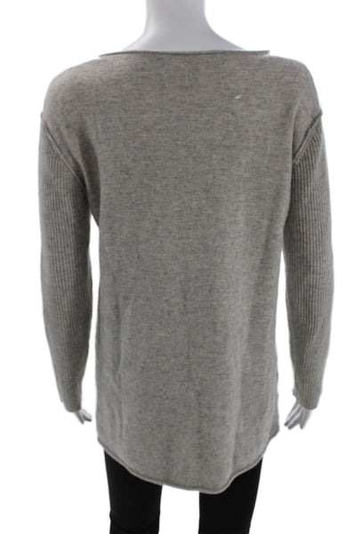 Sundance Womens Cashmere Long Sleeve V Neck Pullover Sweater Gray Size XS