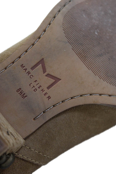 Marc Fisher LTD. Womens Studded Leather Pointed Toe Annkle Boots Beige Size 8.5M