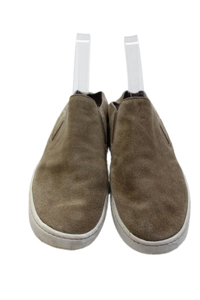 Vince Womens Suede Round Toe Open Back Slide On Low Top Sneakers Gray Size 7M