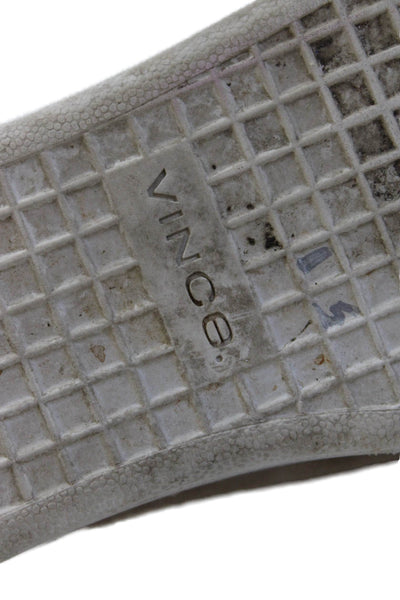 Vince Womens Suede Round Toe Open Back Slide On Low Top Sneakers Gray Size 7M