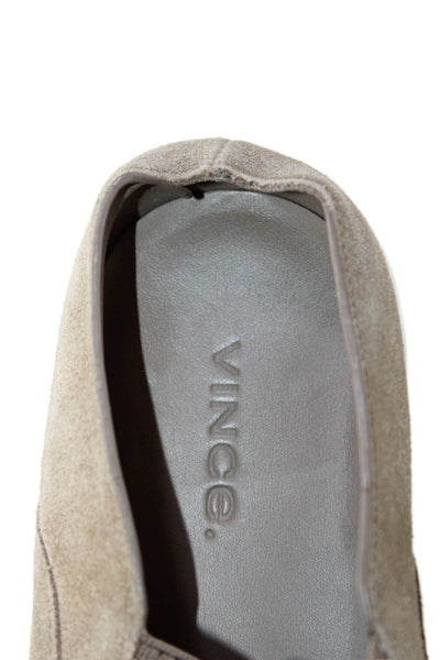 Vince Womens Suede Round Toe Open Back Slide On Low Top Sneakers Gray Size 7M
