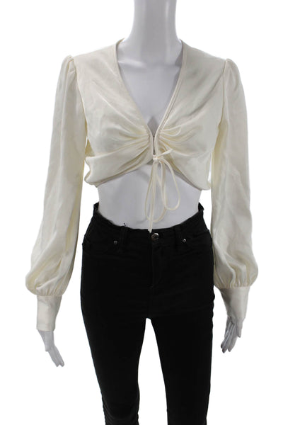 Kimberly Taylor Womens Long Sleeve Off Shoulder Silk Snake Print Top Green Small