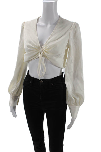 Kimberly Taylor Womens Long Sleeve Off Shoulder Silk Snake Print Top Green Small