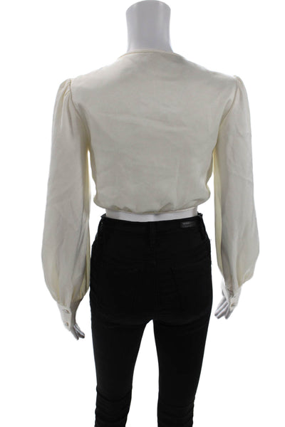 Kimberly Taylor Womens Long Sleeve Off Shoulder Silk Snake Print Top Green Small