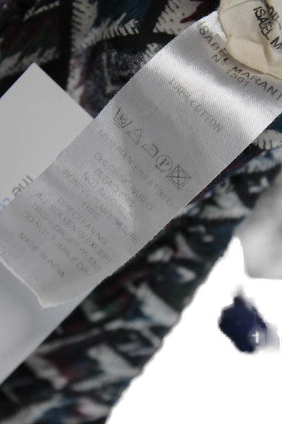 Etoile Isabel Marant Womens Cotton Elastic Waist Tiered Skirt Multi Size 02