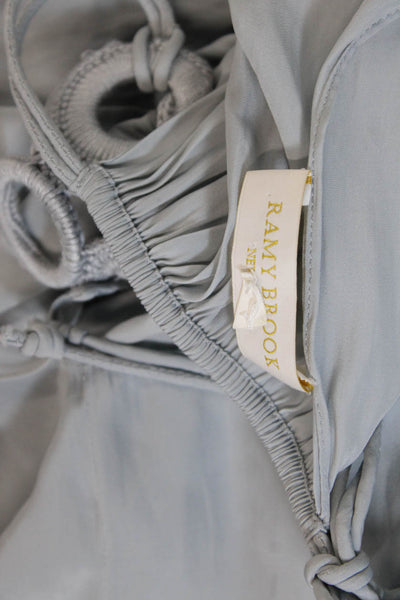 Ramy Brook Womens Crochet Ring Sleeveless Tank Top Light Blue Size Small