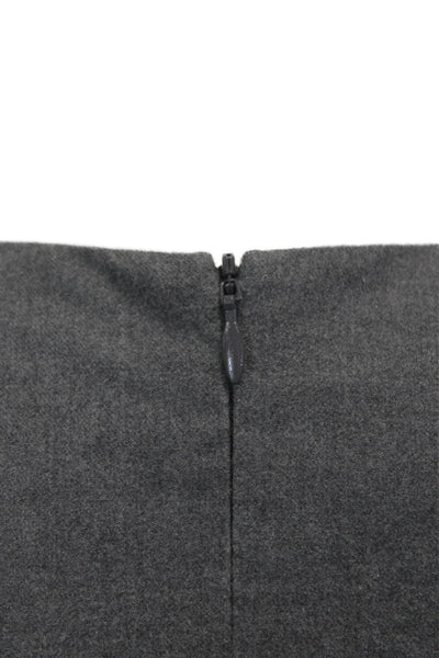 Kule Womens Leather Contrast Short Sleeves Blouse Gray Black Cotton Size 4