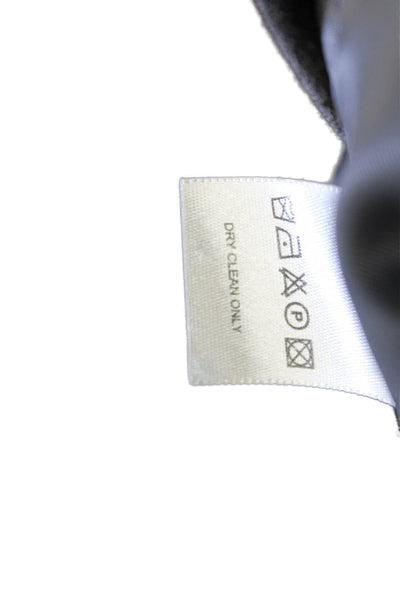 Kule Womens Leather Contrast Short Sleeves Blouse Gray Black Cotton Size 4