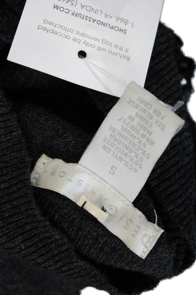 Design History Womens Jeweled Turtleneck Sweater Dress Gray Size Small