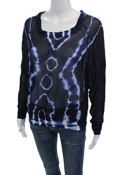 Young Fabulous & Broke Womens Tie-Dye Long Sleeve Blouse Blue Size XS