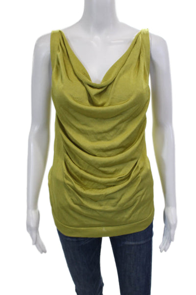 D Exterior Womens Sleeveless Boat Neck Stretch Tank Top Green Size S