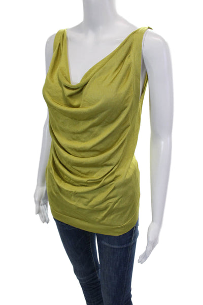 D Exterior Womens Sleeveless Boat Neck Stretch Tank Top Green Size S