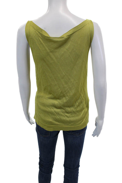 D Exterior Womens Sleeveless Boat Neck Stretch Tank Top Green Size S