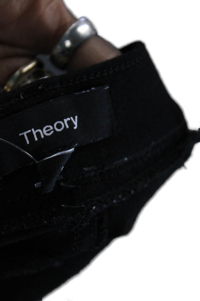 Theory Womens Stretch Low-Rise Pull-On Skinny Pants Solid Black Size S