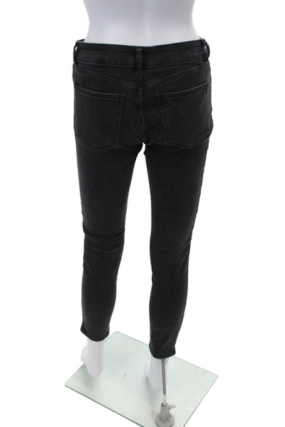 DL1961 Womens Cotton Mid-Rise Zippered Skinny Solid Jeans Black Size 26