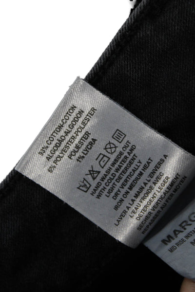 DL1961 Womens Cotton Mid-Rise Zippered Skinny Solid Jeans Black Size 26
