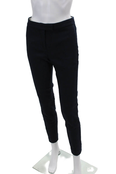 J Crew Womens Cotton Ryder Zippered Mid-Rise Skinny Dress Pants Blue Size 2