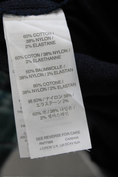 J Crew Womens Cotton Ryder Zippered Mid-Rise Skinny Dress Pants Blue Size 2