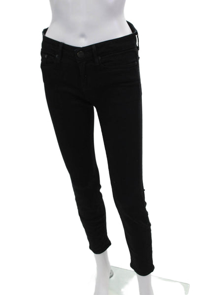Vince Womens Cotton Low-Rise Zippered Casual Skinny Jeans Black Size 26