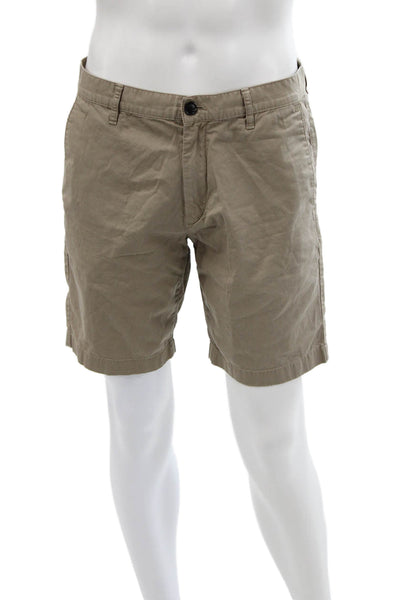 Theory Mens Cotton Zip Button Lined Casual Shorts Brown Size EUR 32