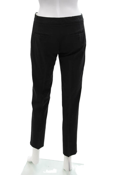 Theory Womens Ibbey Tailor Slim Leg Creased Dress Pants Black Wool Size 2