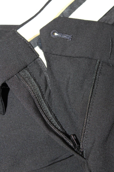 Theory Womens Ibbey Tailor Slim Leg Creased Dress Pants Black Wool Size 2