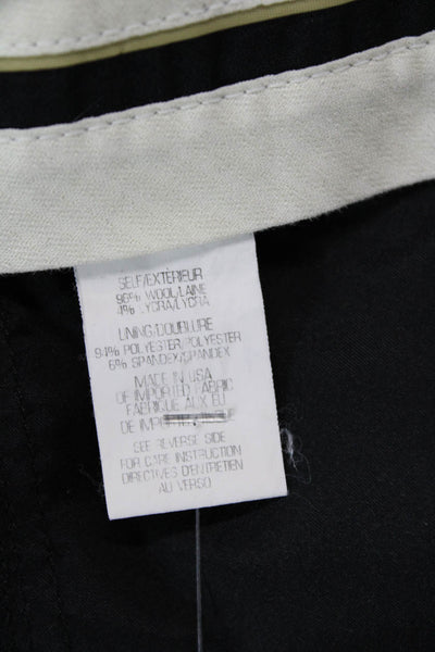 Theory Womens Ibbey Tailor Slim Leg Creased Dress Pants Black Wool Size 2