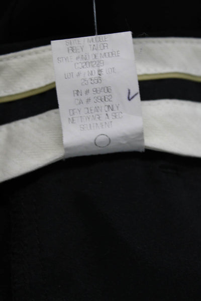 Theory Womens Ibbey Tailor Slim Leg Creased Dress Pants Black Wool Size 2