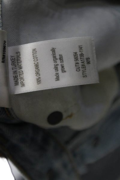 Agolde Womens Button Fly High Rise Medium Wash Distressed Jeans Blue Size 26