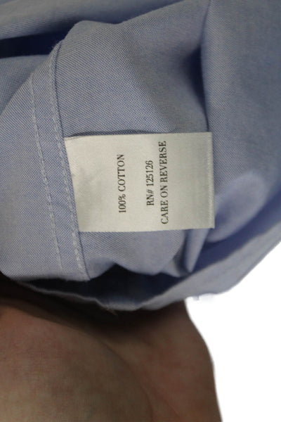 Claridge + King Womens Button Front Long Sleeve Collared Shirt Blue Size Small