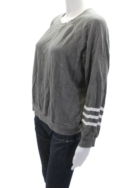SOL ANGELES Womens Cotton Long Sleeve Round Neck Sweater Gray Size M