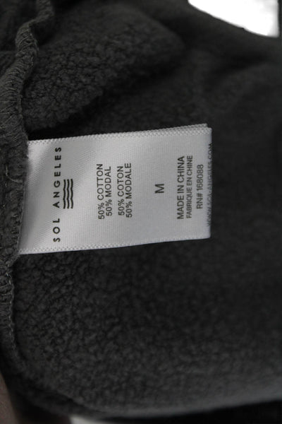 SOL ANGELES Womens Cotton Long Sleeve Round Neck Sweater Gray Size M