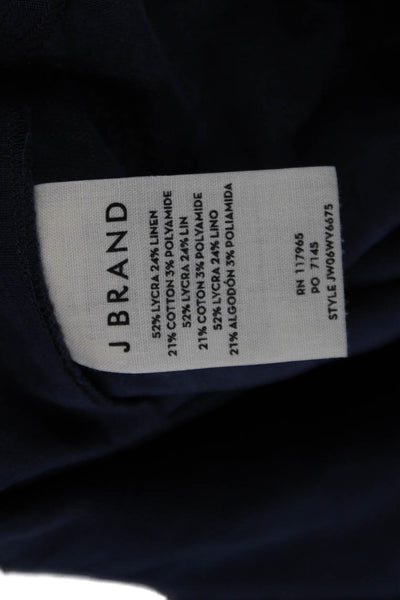 J Brand Womens Cotton Long Sleeve Button Collar Blouse Navy Size XS
