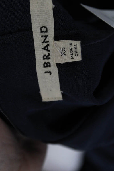 J Brand Womens Cotton Long Sleeve Button Collar Blouse Navy Size XS
