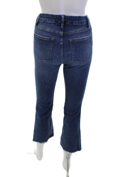 Frame Womens Cotton Button Zip Straight Leg Denim Jeans Blue Size 01