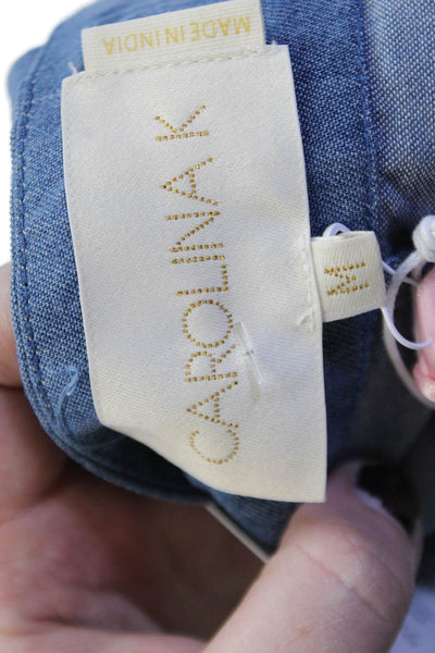 Carolina K Womens Wave Detail Medium Wash High-Rise Shorts Blue Size M