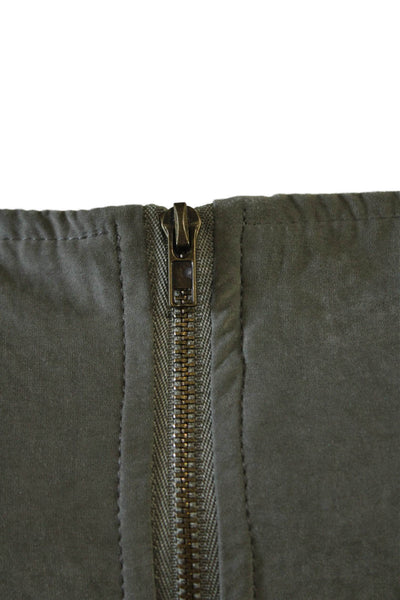 Choosy Womens Zippered Cargo Pocket Detail Jumpsuit Olive Green Size XS