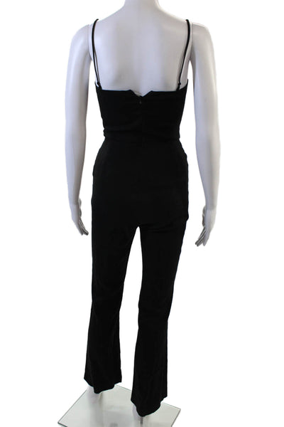 Bec & Bridge Womens Linen Rouched Detail Wide Legged Jumpsuit Black Size 2