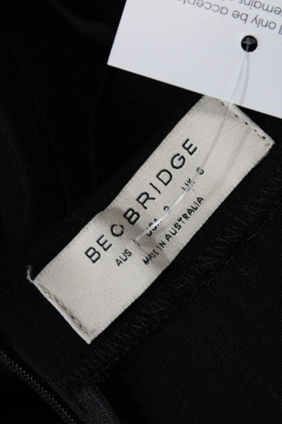 Bec & Bridge Womens Linen Rouched Detail Wide Legged Jumpsuit Black Size 2