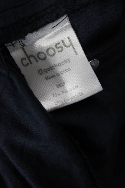 Choosy Womens Zippered Cargo Pocketed Wide Legged Jumpsuit Blue Size XS