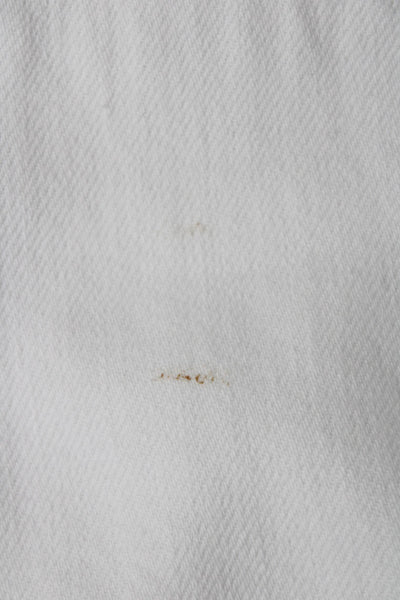 7 For All Mankind Womens Cotton Collared Distressed Detail Dress White Size XS