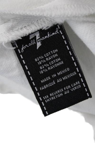 7 For All Mankind Womens Cotton Collared Distressed Detail Dress White Size XS